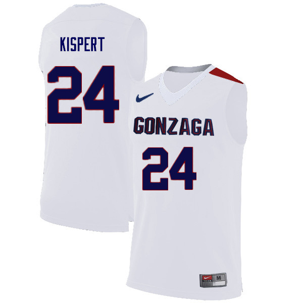 Men Gonzaga Bulldogs #24 Corey Kispert College Basketball Jerseys Sale-White - Click Image to Close